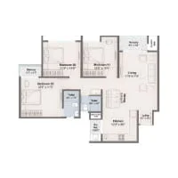 Sentosa Harico Divine Homes Kiwale 3 BHK Floor Plan Image